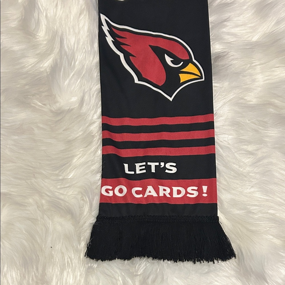 Arizona Cardinals Black & Red Graphic Scarf “LET’S GO CARDS!” “RISE UP RED SEA!” - Picture 6 of 9